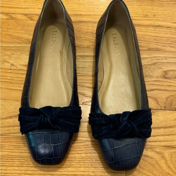 Talbots Navy Stella Knot Flats EUC Sz 8 - Picture 2 of 6